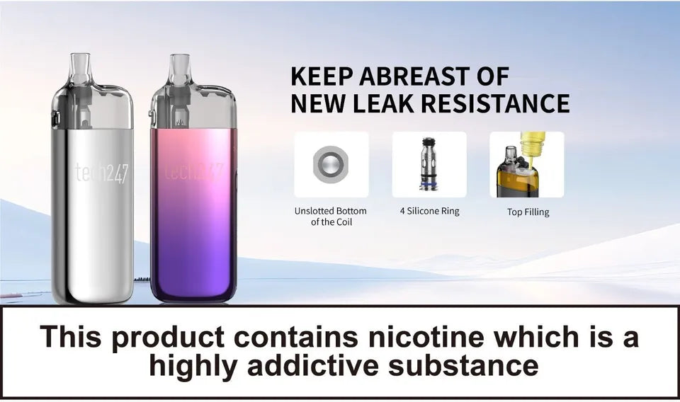 SMOK Tech 247 Pod Vape Kit 1800mAh 30W 2ML Replacement Coils Pods - UK
