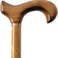 Gents Wooden Scorched Derby Cane with Collar Walking Stick with Natural Wood Stain 94cm (37") Height