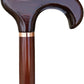 Gents Wooden Derby Cane with Collar Walking Stick in Dark Brown Wood Stain 94cm (37") Height