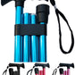 Foldable Walking Stick with Soft Grip Handle - Choose from Black, Red, Magenta, or Blue - Lightweight, Adjustable, Collapsable Walking Sticks