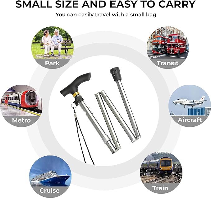 Walking Stick, Heavy Duty Durable & Folding Walking Sticks for Men, Extendable Walking Sticks for Women, Disability Aids Folding Walking Sticks for Ladies
