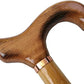 Gents Wooden Scorched Derby Cane with Collar Walking Stick with Natural Wood Stain 94cm (37") Height