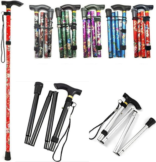 ONEBRAND Walking Stick - Adjustable and Foldable - Lightweight - Comfortable Grip - Durable Walking Aid Mobility Aid - Collapsible Walking Stick.