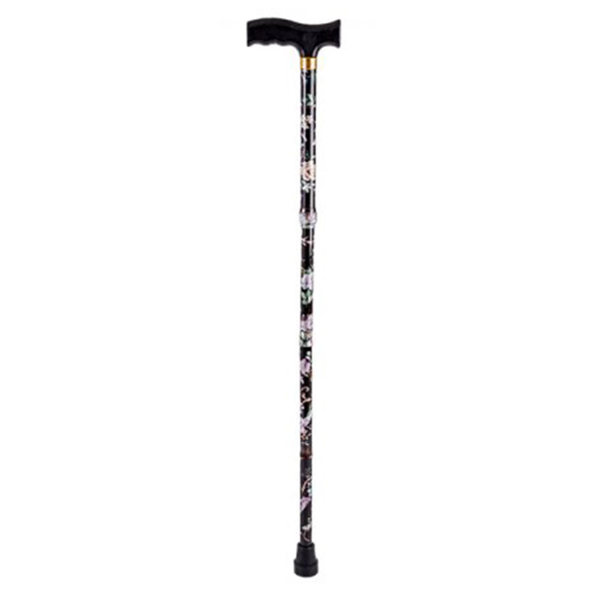 Easy Folding Walking Sticks for Ladies, Men - Floral Design Folding Extendable Walking Sticks for Men Disabled - Adjustable Height Lightweight Walking Canes for Women Collapsible Walking Stick