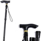 Black Folding Walking Stick - Lightweight, Adjustable, and Easy to Use Walking Sticks - Walking Stick With Soft Grip