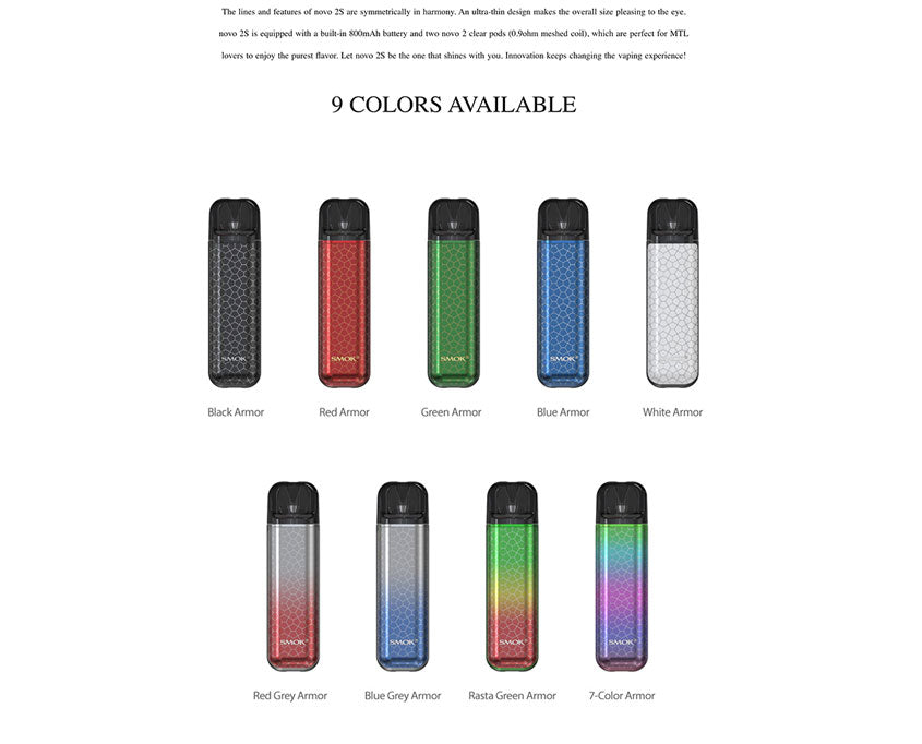 Smok Novo 2S Vape Pod Kit - Elevate Your Vaping Experience - 800mAh built-in Battery