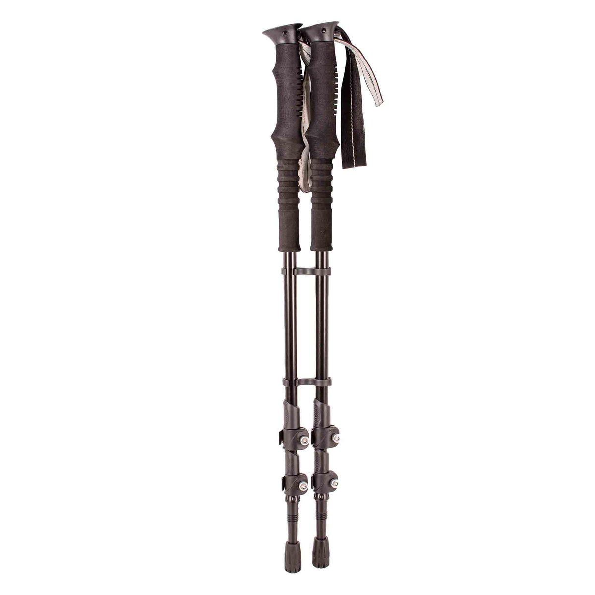 Pair of Premium Trekking Poles - Lightweight, Adjustable Trekking Poles for Hiking, Camping & Backpacking - Walking Sticks w/Cork Grip and Padded Strap - Red/Black, Black, Pink/Black