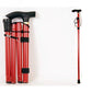Foldable Lightweight Walking Aid for Men & Women, Collapsible Walking Canes, Adjustable Folding Walking Stick, Aluminium Mobility Aid For Ladies - Red