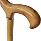Gents Wooden Scorched Derby Cane with Collar Walking Stick with Natural Wood Stain 94cm (37") Height