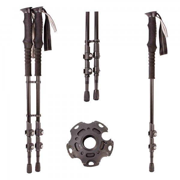 Pair of Premium Trekking Poles - Lightweight, Adjustable Trekking Poles for Hiking, Camping & Backpacking - Walking Sticks w/Cork Grip and Padded Strap - Red/Black, Black, Pink/Black
