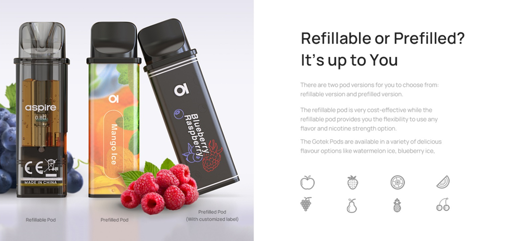 Aspire Gotek X Kit - Experience Vaping Simplicity with 13W Power Output & Integrated 650mAh Battery