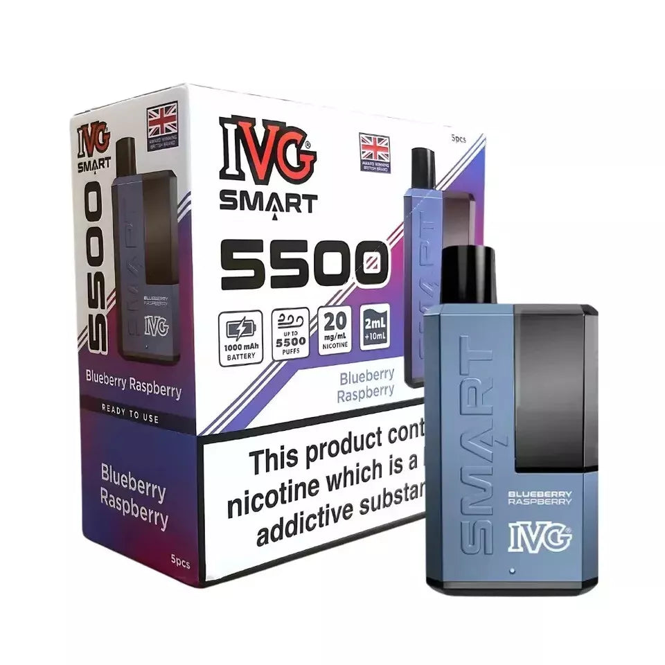 IVG SMART 5500 Vape Big Puff Vape All Flavours | Box of 5