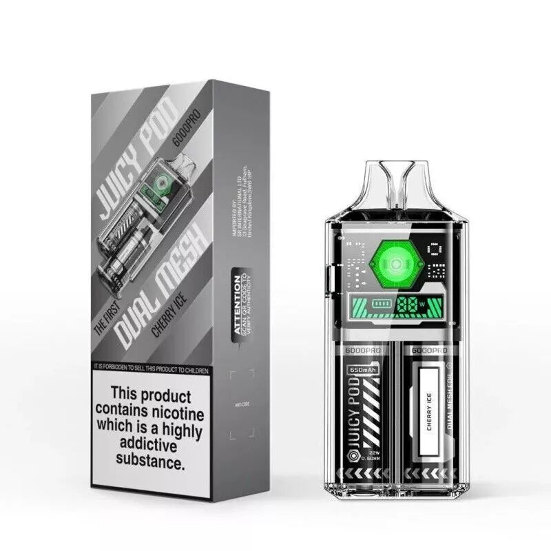 Juicy Pod Good Pro 6000 Vape Pod – 6000 Puffs, 650mAh Rechargeable Battery, 2ml Pod & 10ml, 20mg Nic Salt, MTL Vaping
