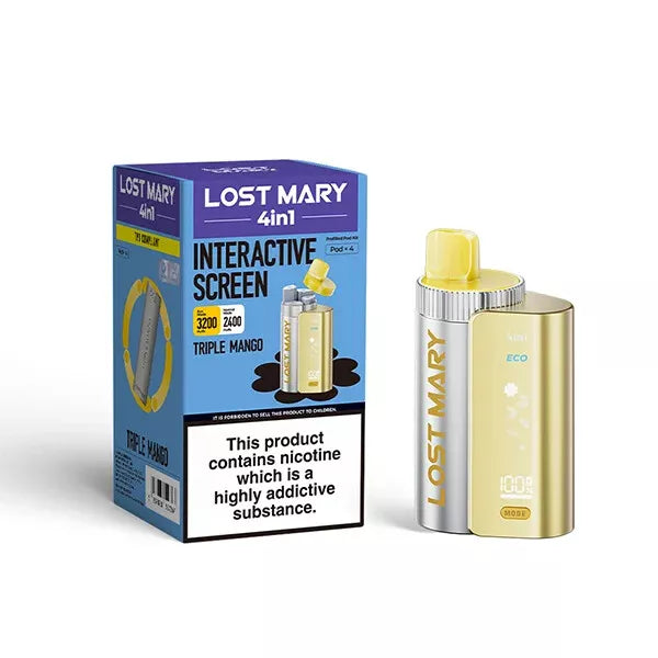 LOST MARY 4 in 1 Vape Twist Pod Kit 3200puff Pen | Replacement 20mg Nic Salt