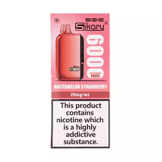 Sikary S6000 Vape Pod – 6000 Puffs, Rechargeable 800mAh Battery, 10ml E-Liquid, 20mg Salt Nicotine, Built-In Mesh Coil
