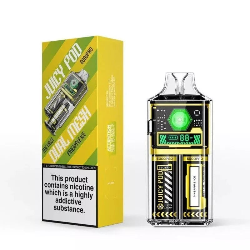 Juicy Pod Good Pro 6000 Vape Pod – 6000 Puffs, 650mAh Rechargeable Battery, 2ml Pod & 10ml, 20mg Nic Salt, MTL Vaping