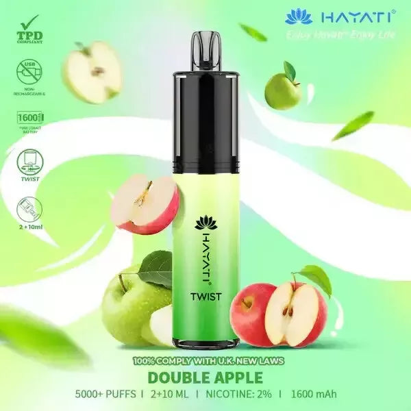 Hayati Twist 5000 Vape Pod – 5000 Puffs, 1650mAh Rechargeable Battery, 20mg Nicotine, Type-C USB Charging, TPD Compliant