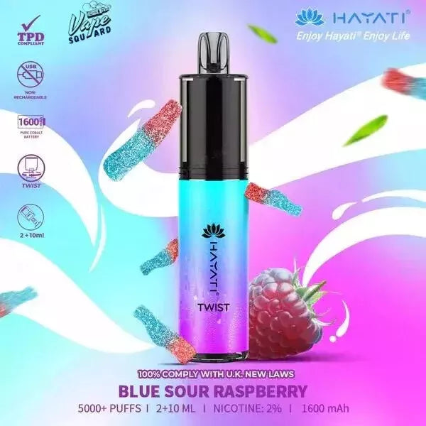 Hayati Twist 5000 Vape Pod – 5000 Puffs, 1650mAh Rechargeable Battery, 20mg Nicotine, Type-C USB Charging, TPD Compliant
