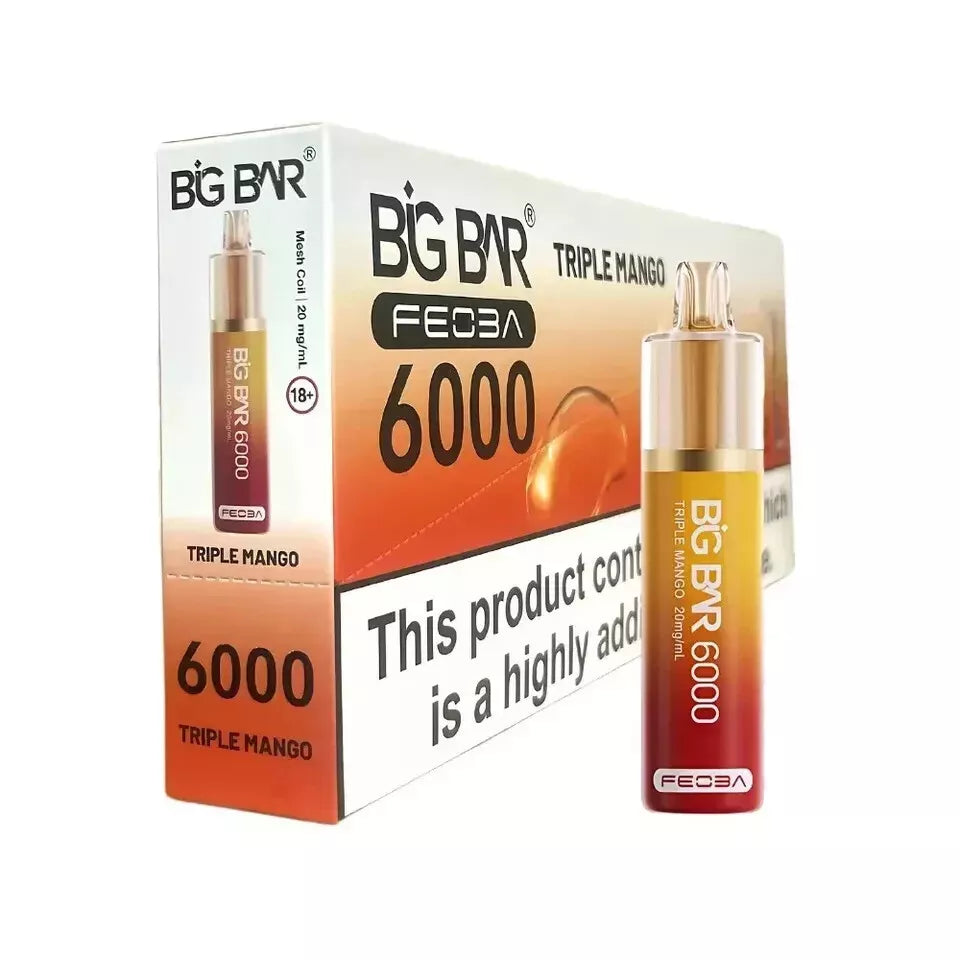 FEOBA | Big Bar 6000 Vape Kit 20mg vape 6000 Puffs | Box of 5