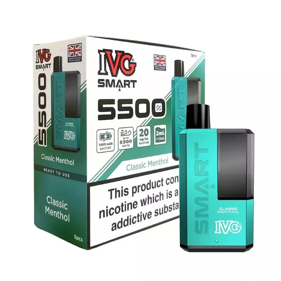 IVG SMART 5500 Vape Big Puff Vape All Flavours | Box of 5