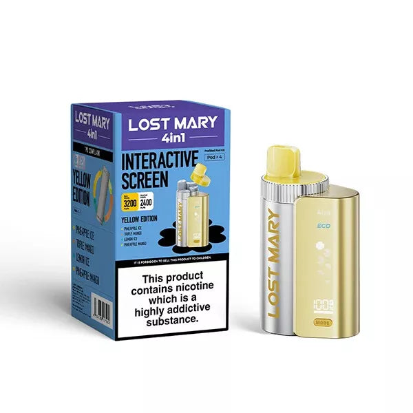 LOST MARY 4 in 1 Vape Twist Pod Kit 3200puff Pen | Replacement 20mg Nic Salt