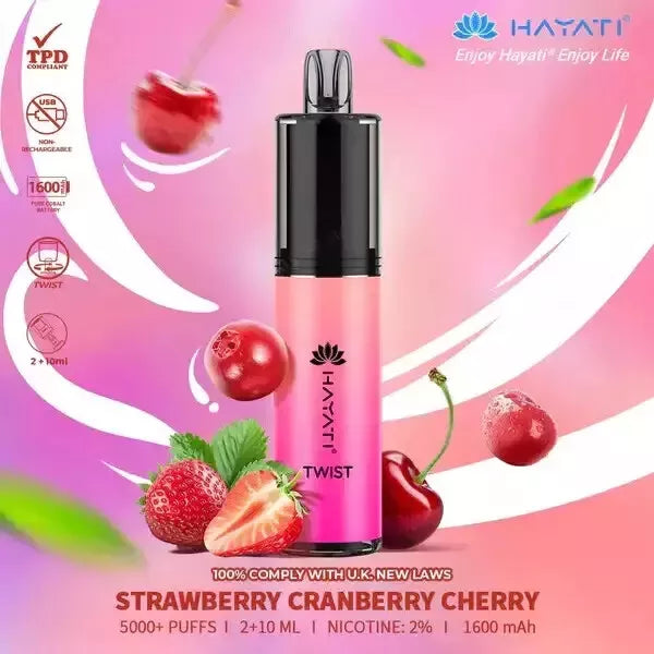 Hayati Twist 5000 Vape Pod – 5000 Puffs, 1650mAh Rechargeable Battery, 20mg Nicotine, Type-C USB Charging, TPD Compliant