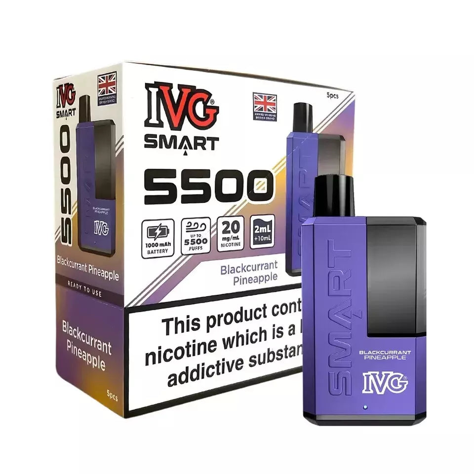 IVG SMART 5500 Vape Big Puff Vape All Flavours | Box of 5