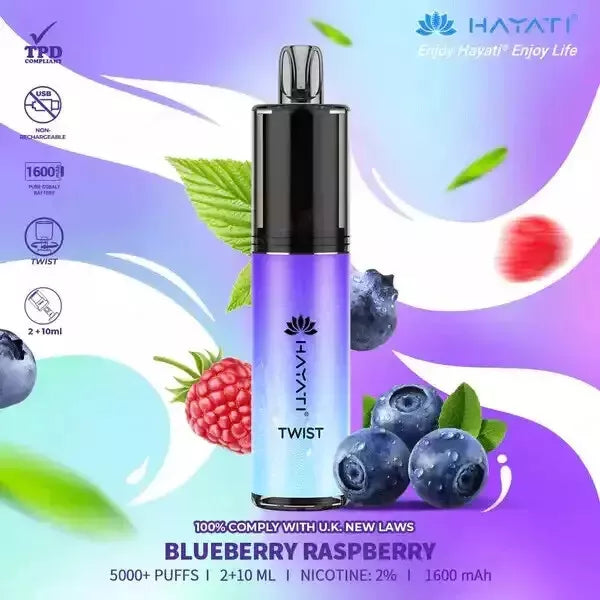 Hayati Twist 5000 Vape Pod – 5000 Puffs, 1650mAh Rechargeable Battery, 20mg Nicotine, Type-C USB Charging, TPD Compliant