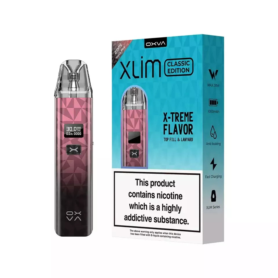 Oxva Xlim Classic Pod Vape Kit – 1000mAh Battery, 5-30W Output, Adjustable Airflow, Type-C Charging, Compatible with V2, V3 & Prefilled Pods