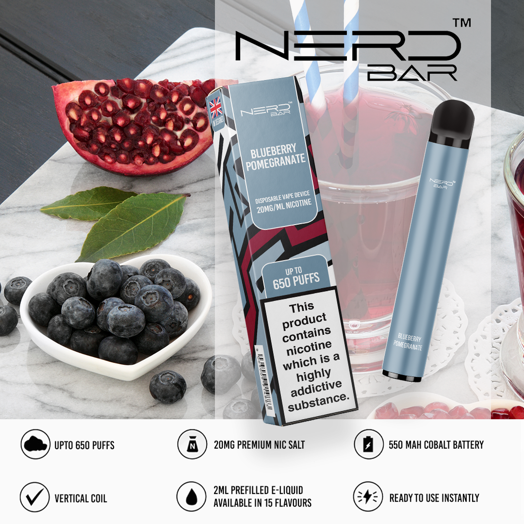 NERD BAR 650 Pen - 20mg Nicotine Strength - 650 Puffs - 550mAh Battery