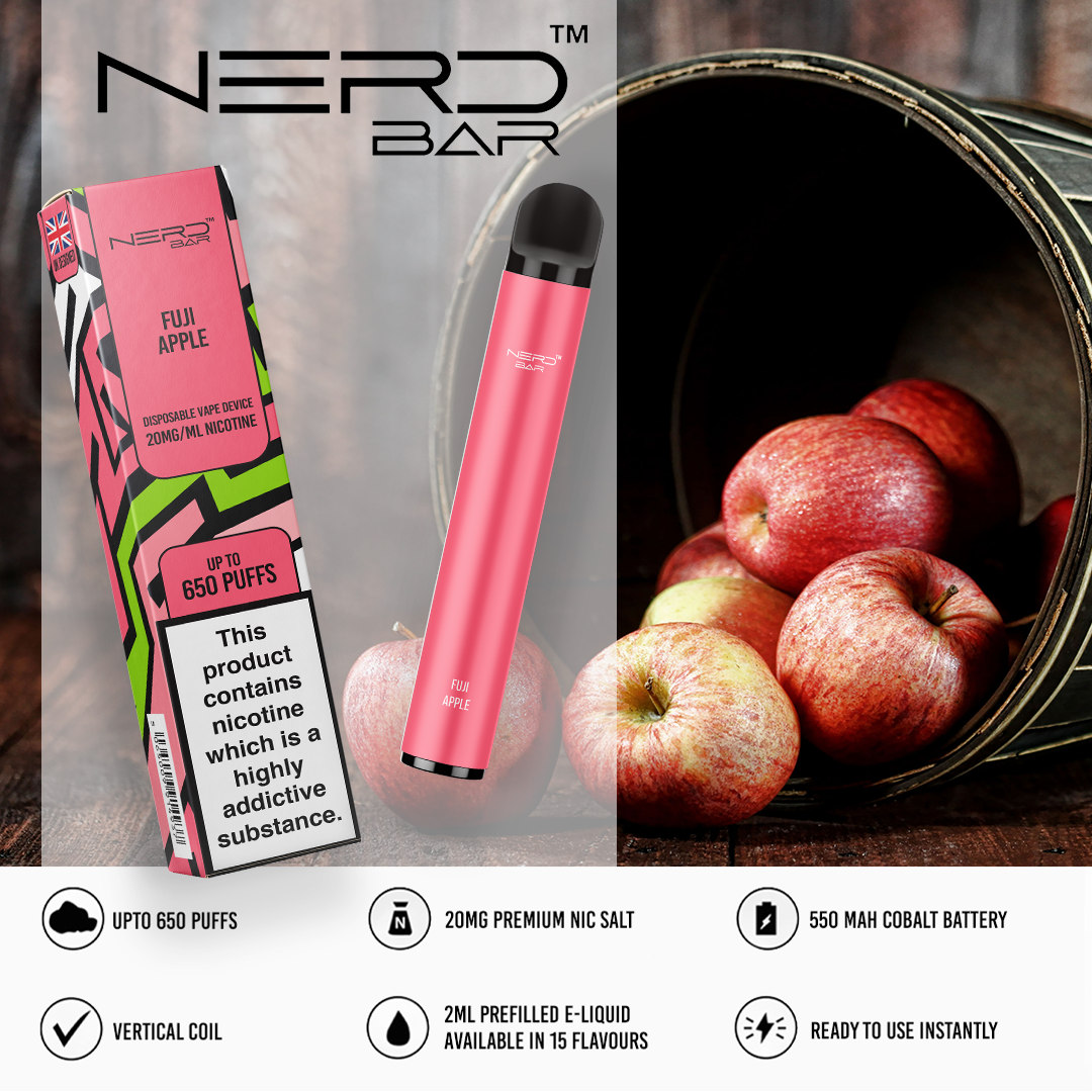 NERD BAR 650 Pen - 20mg Nicotine Strength - 650 Puffs - 550mAh Battery