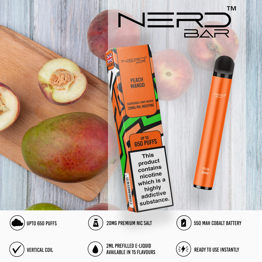 NERD BAR 650 Pen - 20mg Nicotine Strength - 650 Puffs - 550mAh Battery