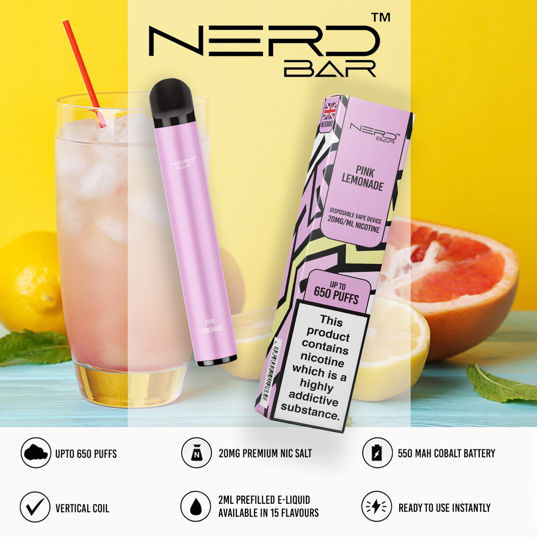 NERD BAR 650 Pen - 20mg Nicotine Strength - 650 Puffs - 550mAh Battery